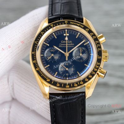 Swiss Omega Speedmaster Chrono Moonwatch 42mm Gold Case